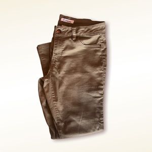 D. Jeans olive green pants